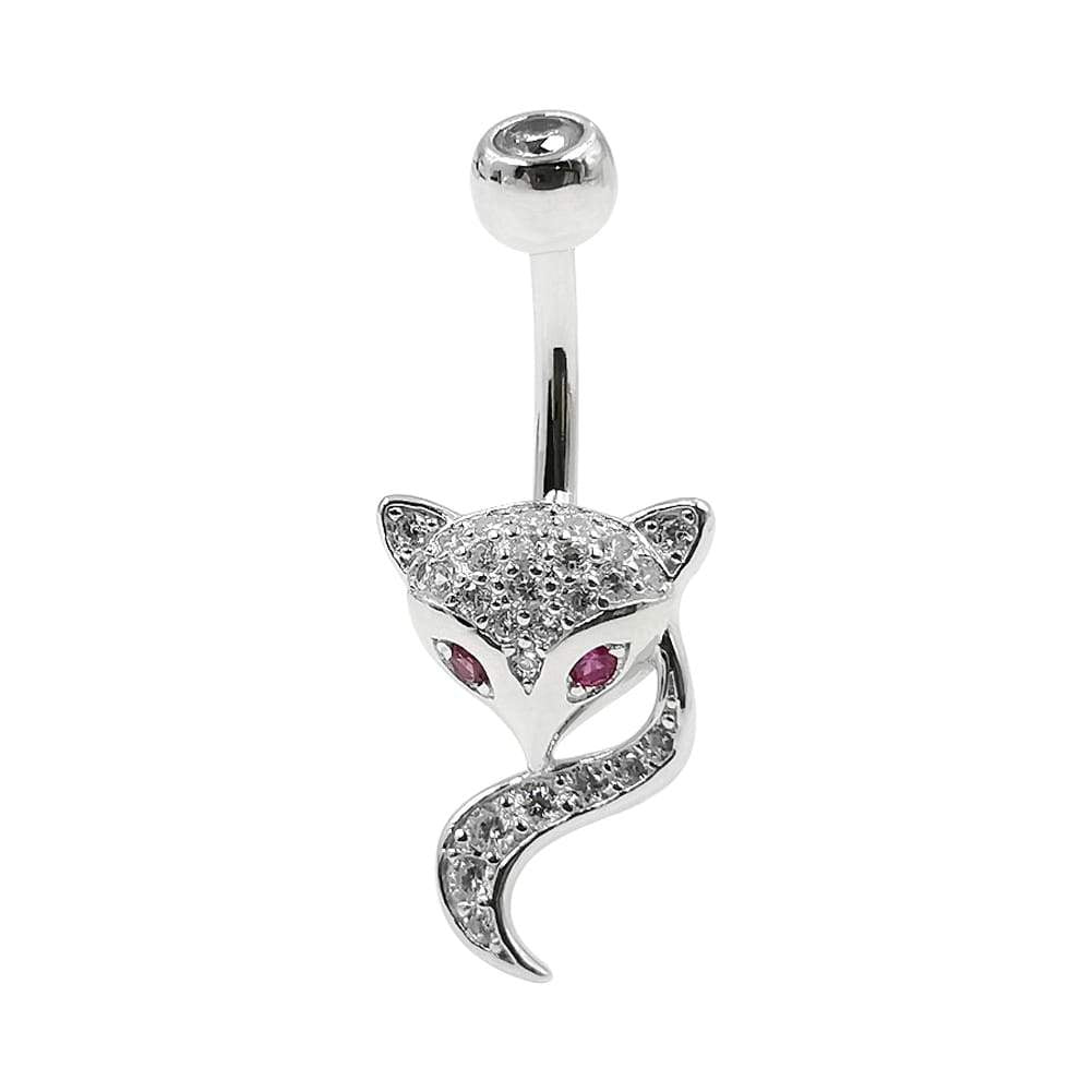 Arardo 925 Sterling Silver 14G Belly Button Rings Navel Rings Belly Rings Belly Body Piercing Jewelry Lovely Fox AB0138-1