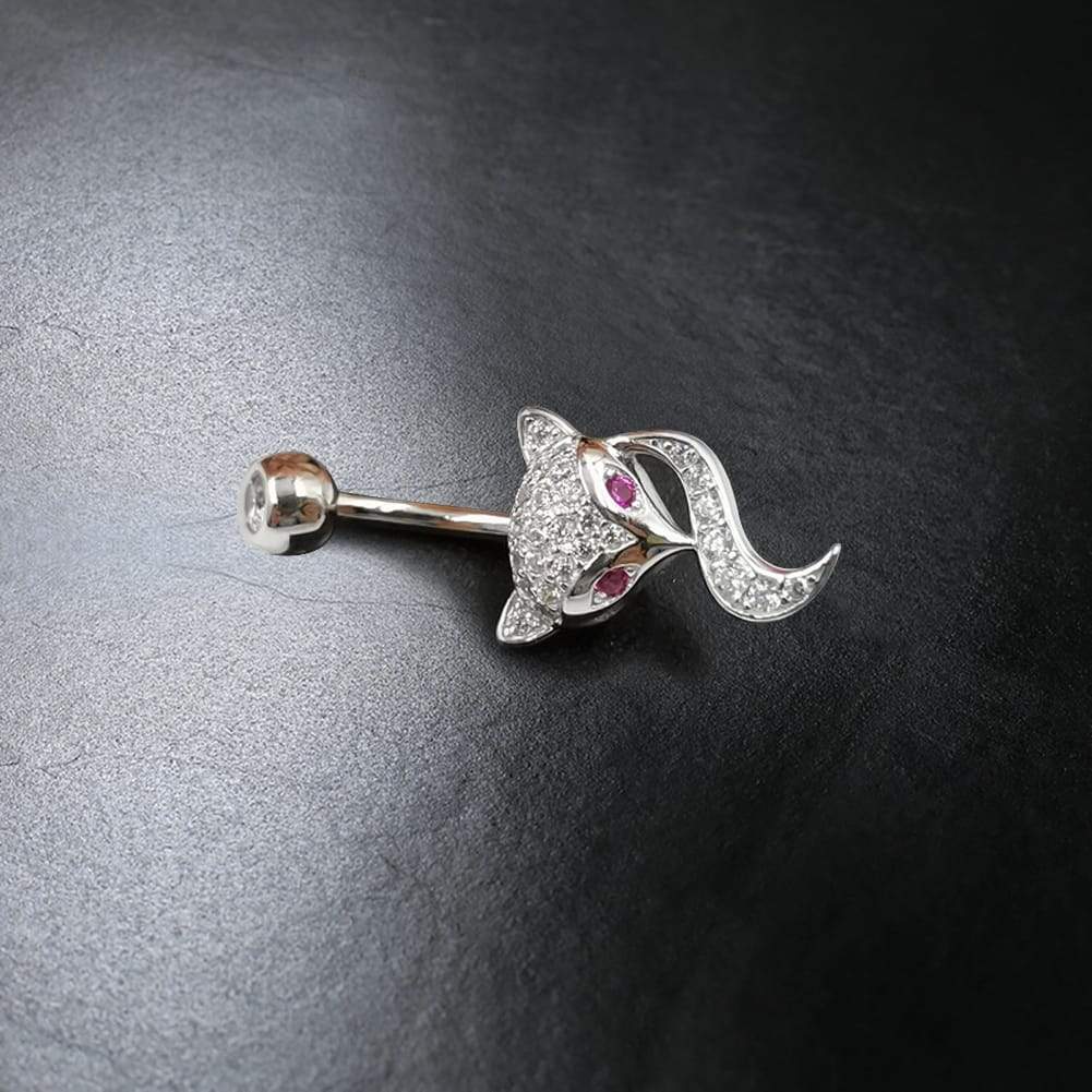 Arardo 925 Sterling Silver 14G Belly Button Rings Navel Rings Belly Rings Belly Body Piercing Jewelry Lovely Fox AB0138-1