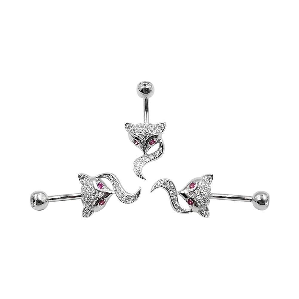 Arardo 925 Sterling Silver 14G Belly Button Rings Navel Rings Belly Rings Belly Body Piercing Jewelry Lovely Fox AB0138-1