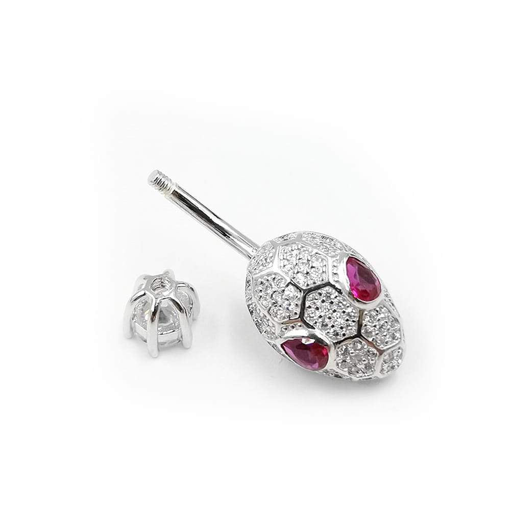 Arardo 925 Sterling Silver 14G Belly Button Rings Navel Rings Belly Rings Belly Body Piercing Jewelry Lovely Snake AB0139-1