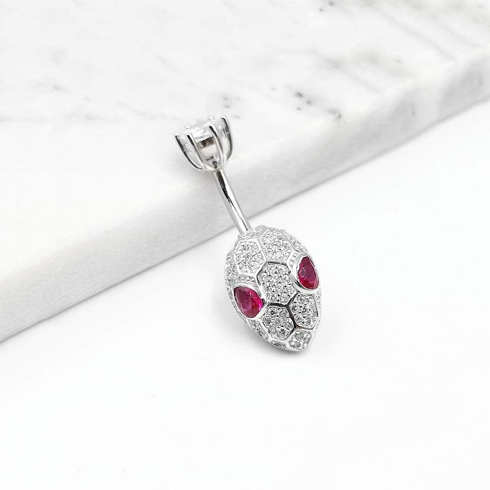 Arardo 925 Sterling Silver 14G Belly Button Rings Navel Rings Belly Rings Belly Body Piercing Jewelry Lovely Snake AB0139-1
