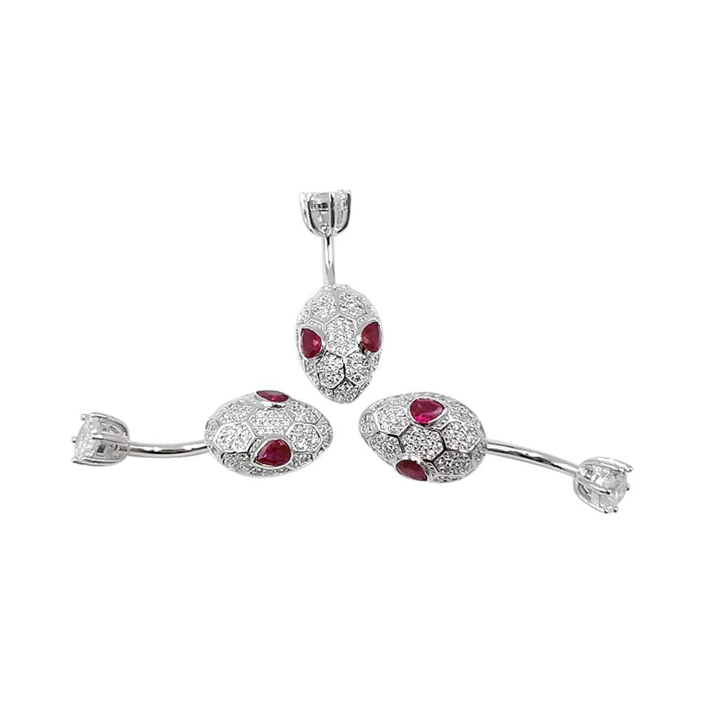 Arardo 925 Sterling Silver 14G Belly Button Rings Navel Rings Belly Rings Belly Body Piercing Jewelry Lovely Snake AB0139-1