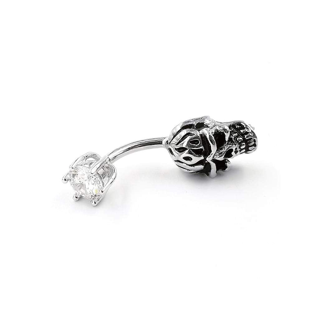 Arardo 925 Sterling Silver 14G Belly Button Rings Navel Rings Belly Rings Belly Body Piercing Jewelry Skull AB0141-1