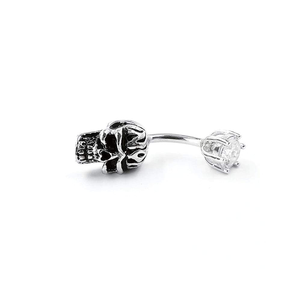 Arardo 925 Sterling Silver 14G Belly Button Rings Navel Rings Belly Rings Belly Body Piercing Jewelry Skull AB0141-1