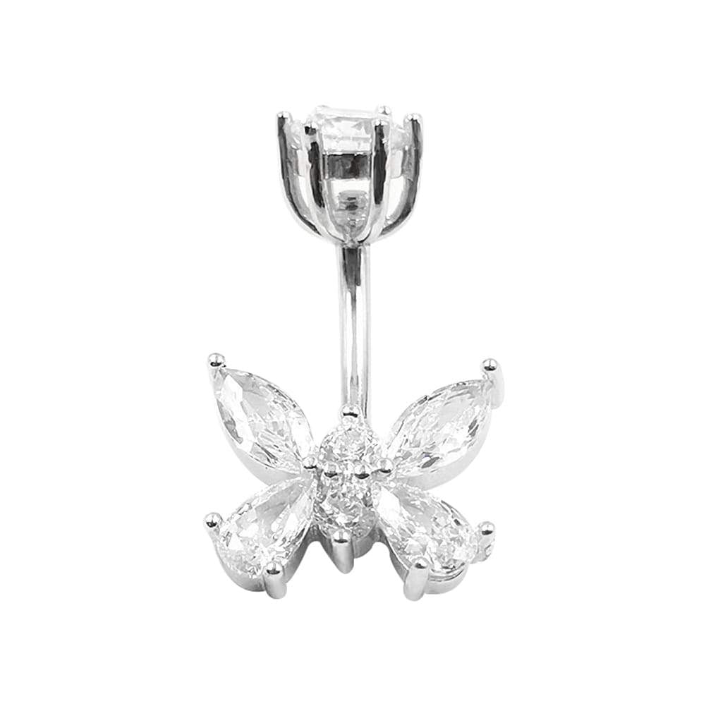 Arardo 925 Sterling Silver 14G Belly Button Rings Navel Rings Belly Rings Belly Body Piercing Jewelry Butterfly AB0142-1