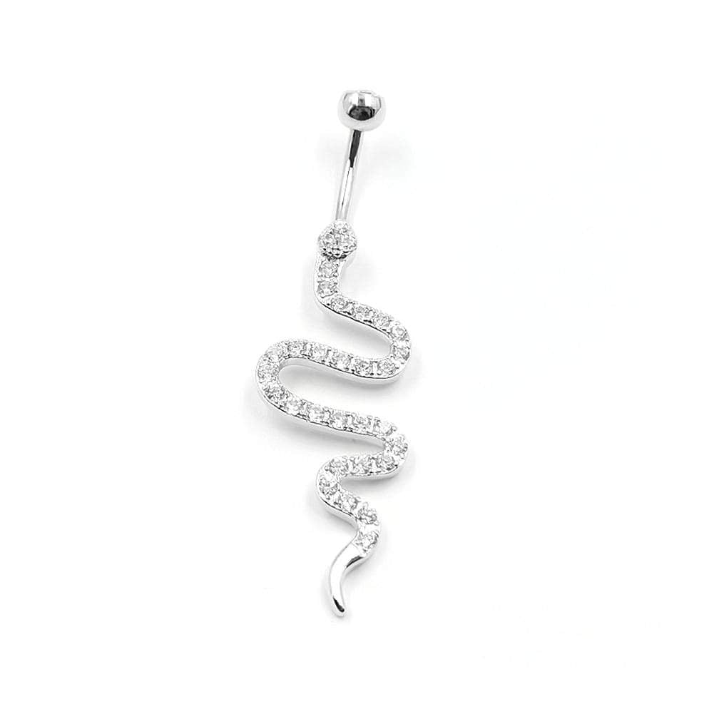 Arardo 925 Sterling Silver 14G Belly Button Rings Navel Rings Belly Rings Belly Body Piercing Jewelry Dangle Snake AB0144-1