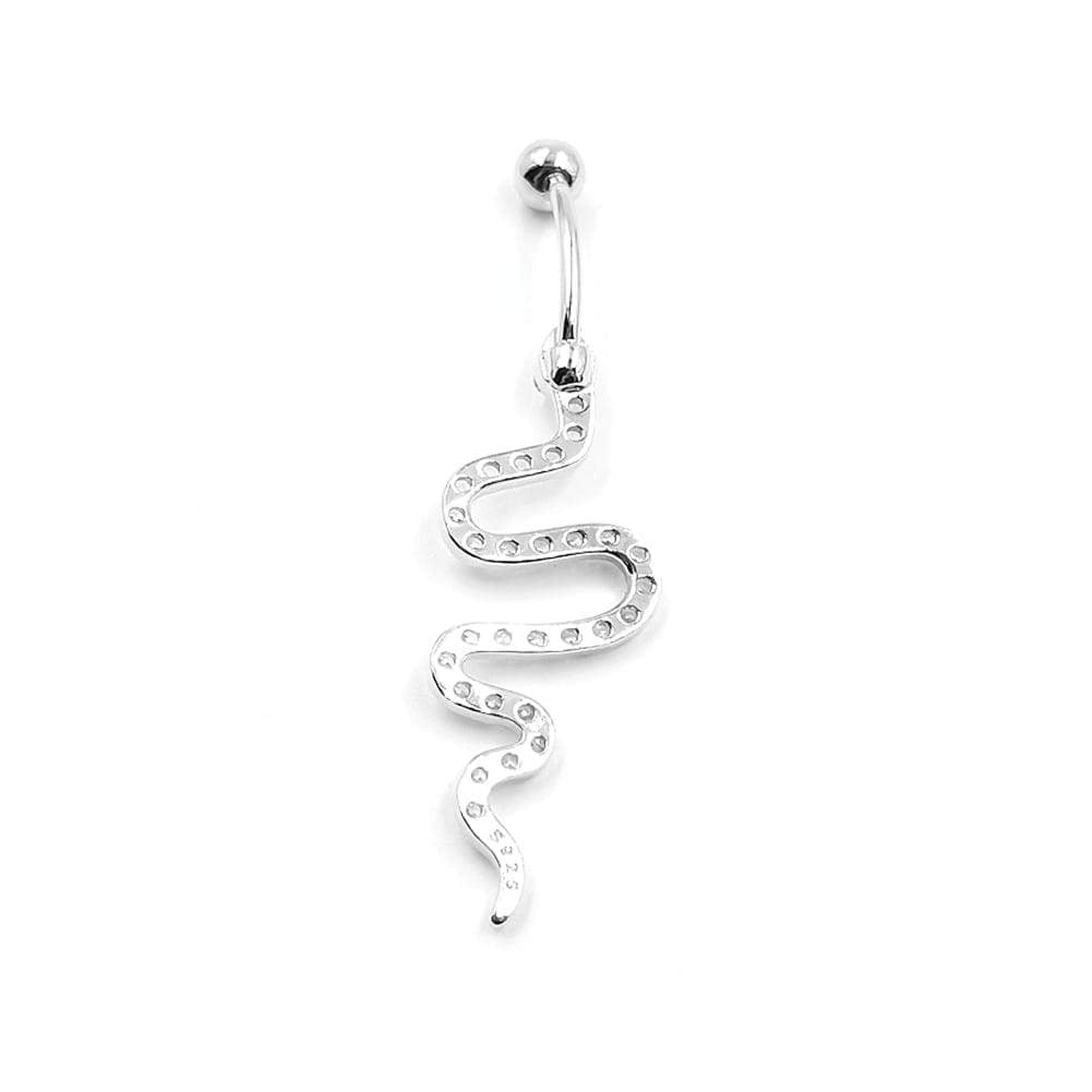 Arardo 925 Sterling Silver 14G Belly Button Rings Navel Rings Belly Rings Belly Body Piercing Jewelry Dangle Snake AB0144-1