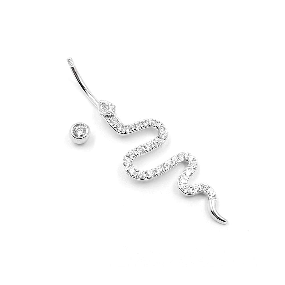 Arardo 925 Sterling Silver 14G Belly Button Rings Navel Rings Belly Rings Belly Body Piercing Jewelry Dangle Snake AB0144-1