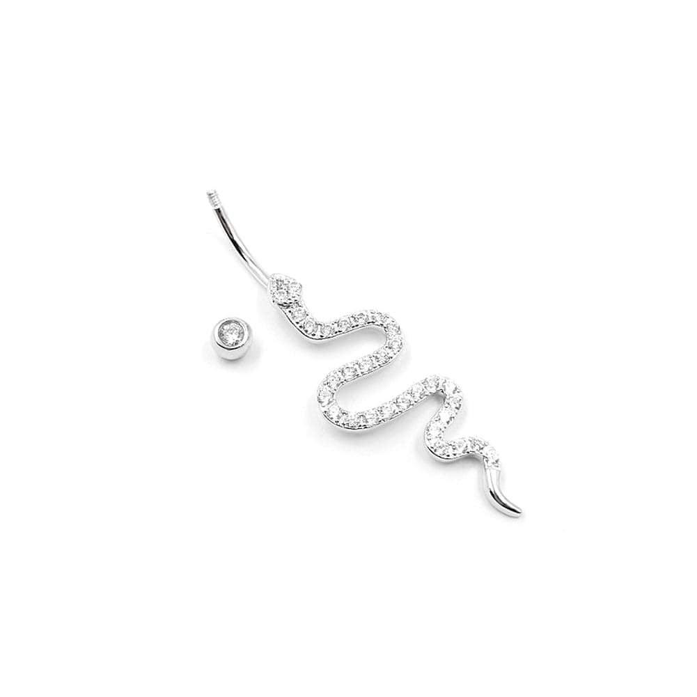Arardo 925 Sterling Silver 14G Belly Button Rings Navel Rings Belly Rings Belly Body Piercing Jewelry Dangle Snake AB0144-1