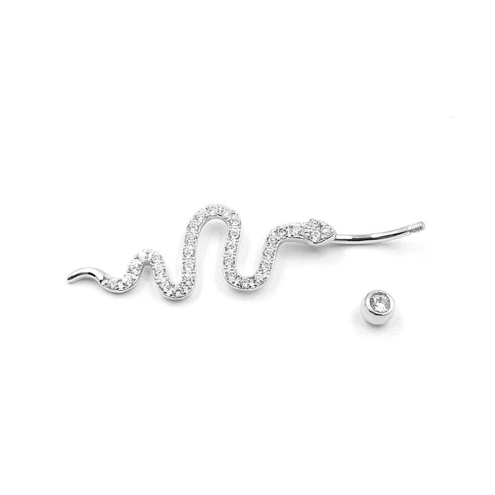Arardo 925 Sterling Silver 14G Belly Button Rings Navel Rings Belly Rings Belly Body Piercing Jewelry Dangle Snake AB0144-1