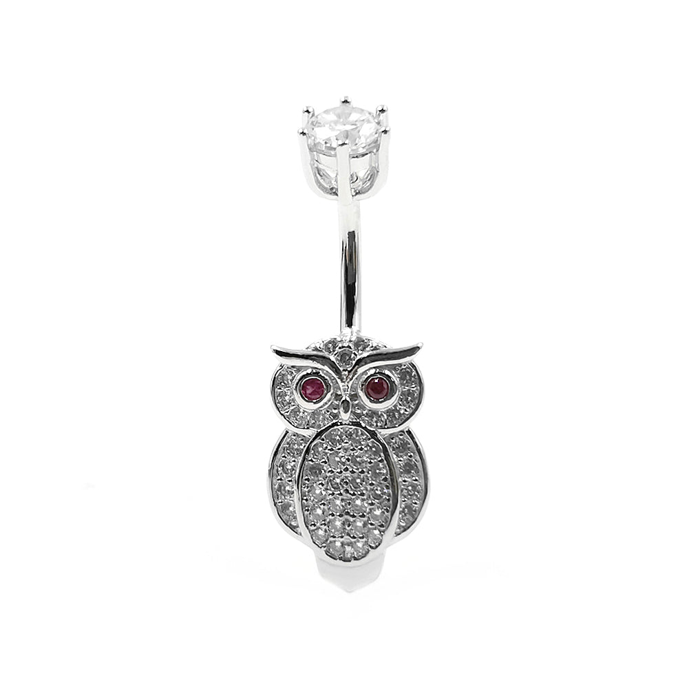Arardo 925 Sterling Silver 14G Belly Button Rings Navel Rings Belly Rings Belly Body Piercing Jewelry Wise Owl AB0145