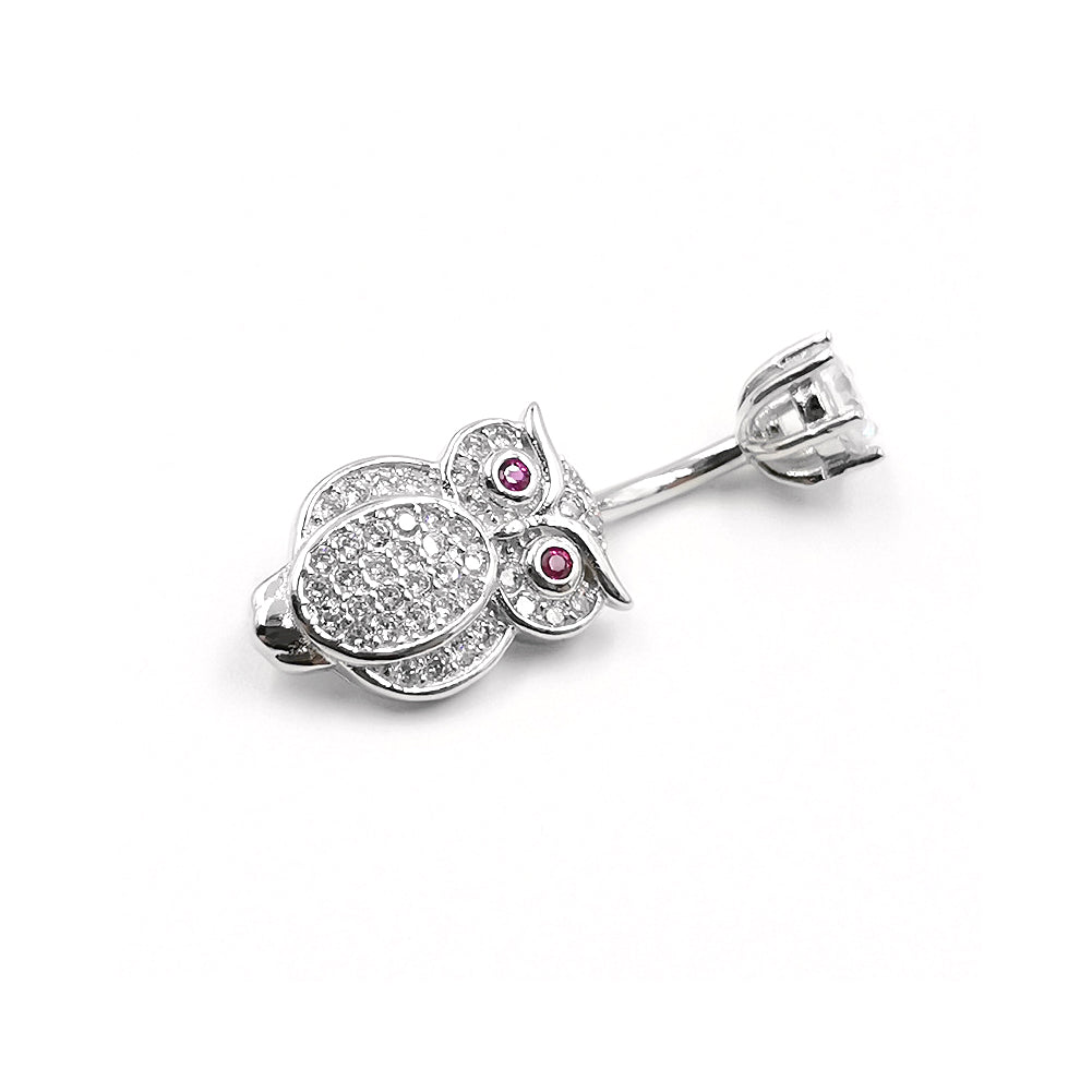Arardo 925 Sterling Silver 14G Belly Button Rings Navel Rings Belly Rings Belly Body Piercing Jewelry Wise Owl AB0145