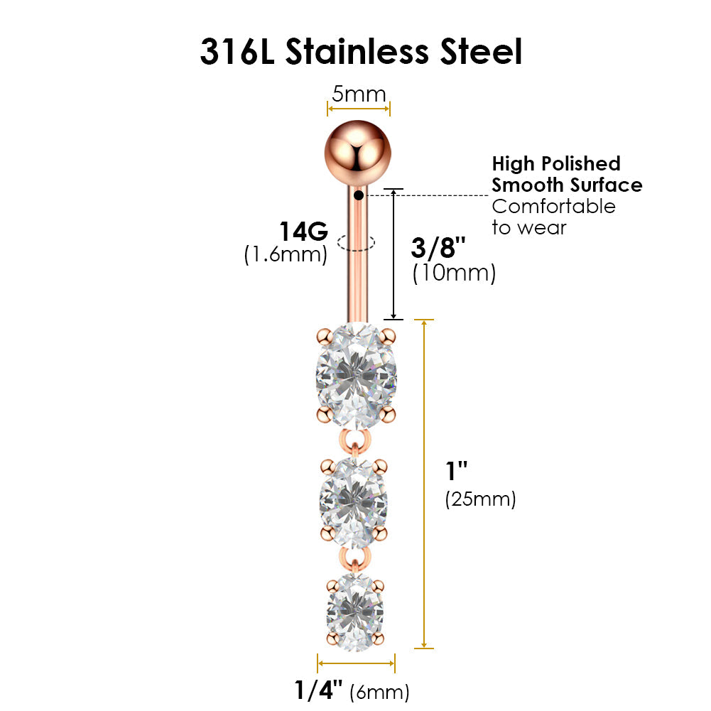 316L Stainless Steel Belly Button Rings, Smooth Surface Bar Belly Piercing, Navel Piercing Rings,BR112