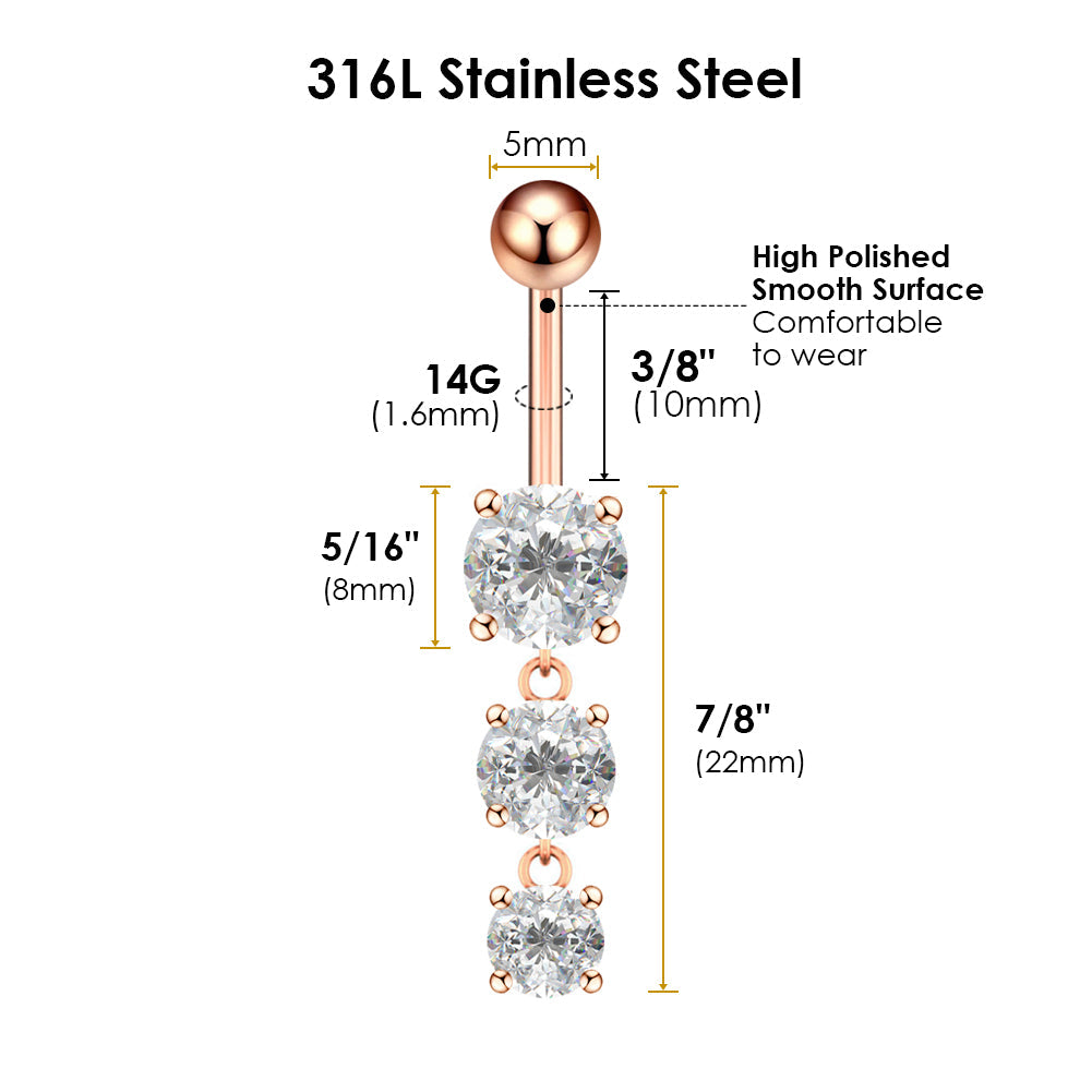 316L Stainless Steel Belly Button Rings, Smooth Surface Bar Belly Piercing, Navel Piercing Rings,BR113