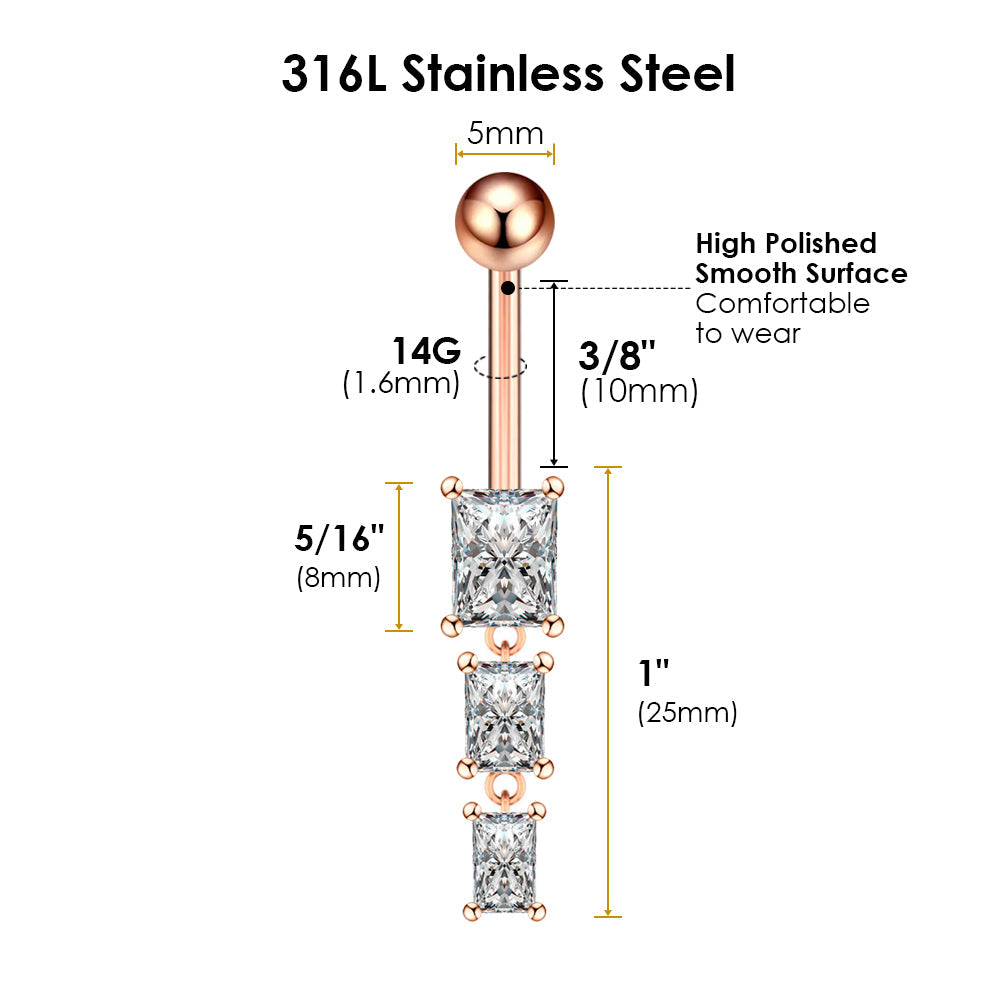 316L Stainless Steel Belly Button Rings, Smooth Surface Bar Belly Piercing, Navel Piercing Rings,BR114