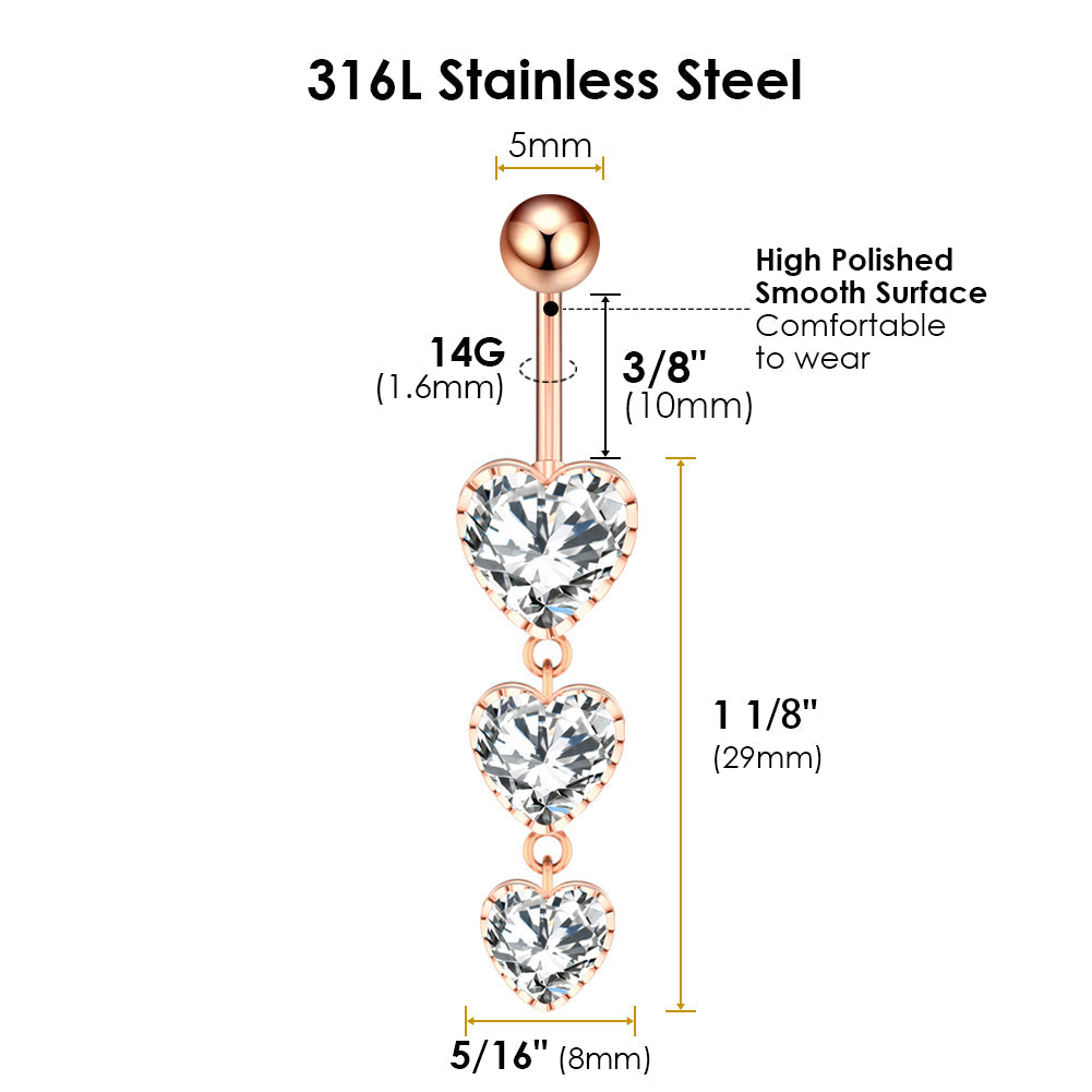 316L Stainless Steel Belly Button Rings, Smooth Surface Bar Belly Piercing, Navel Piercing Rings,BR117