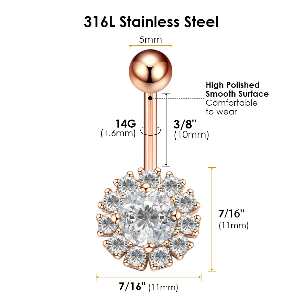316L Stainless Steel Belly Button Rings, Smooth Surface Bar Belly Piercing, Navel Piercing Rings,BR118