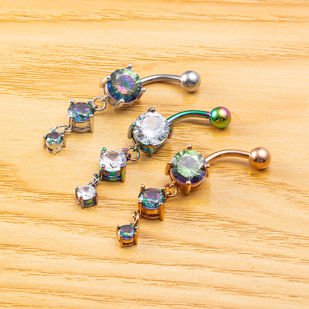 Arardo Dangle Belly Button Rings Set 14G Navel Rings 316L Stainless Steel Belly Rings Body Piercing Jewelry BR13