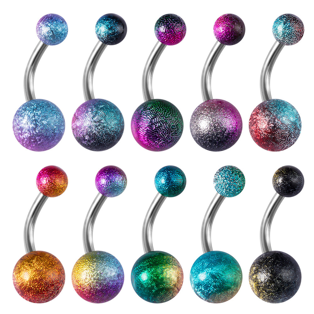 Arardo Rainbow Belly Button Rings Set 14G Navel Rings 316L Stainless Steel Belly Rings Body Piercing Jewelry BR14