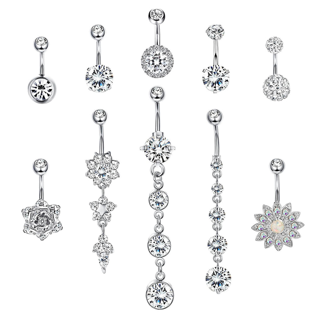 Arardo Belly Button Rings Set 14G Navel Rings 316L Stainless Steel Belly Piercing Jewelry BR22