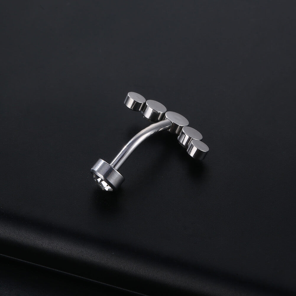 ARARDO G23 Solid Titanium Belly Button Rings Piercing,ASTM F136 Implant Grade Titanium Navel Rings,Nickel Free,Low Gloss Polished Bar Smooth Surface,Crystal CZ,14G,2Pcs, BR31
