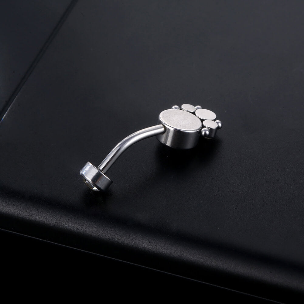 ARARDO G23 Solid Titanium Belly Button Rings Piercing,ASTM F136 Implant Grade Titanium Navel Rings,Nickel Free,Low Gloss Polished Bar Smooth Surface,Crystal CZ,14G,2Pcs, BR32
