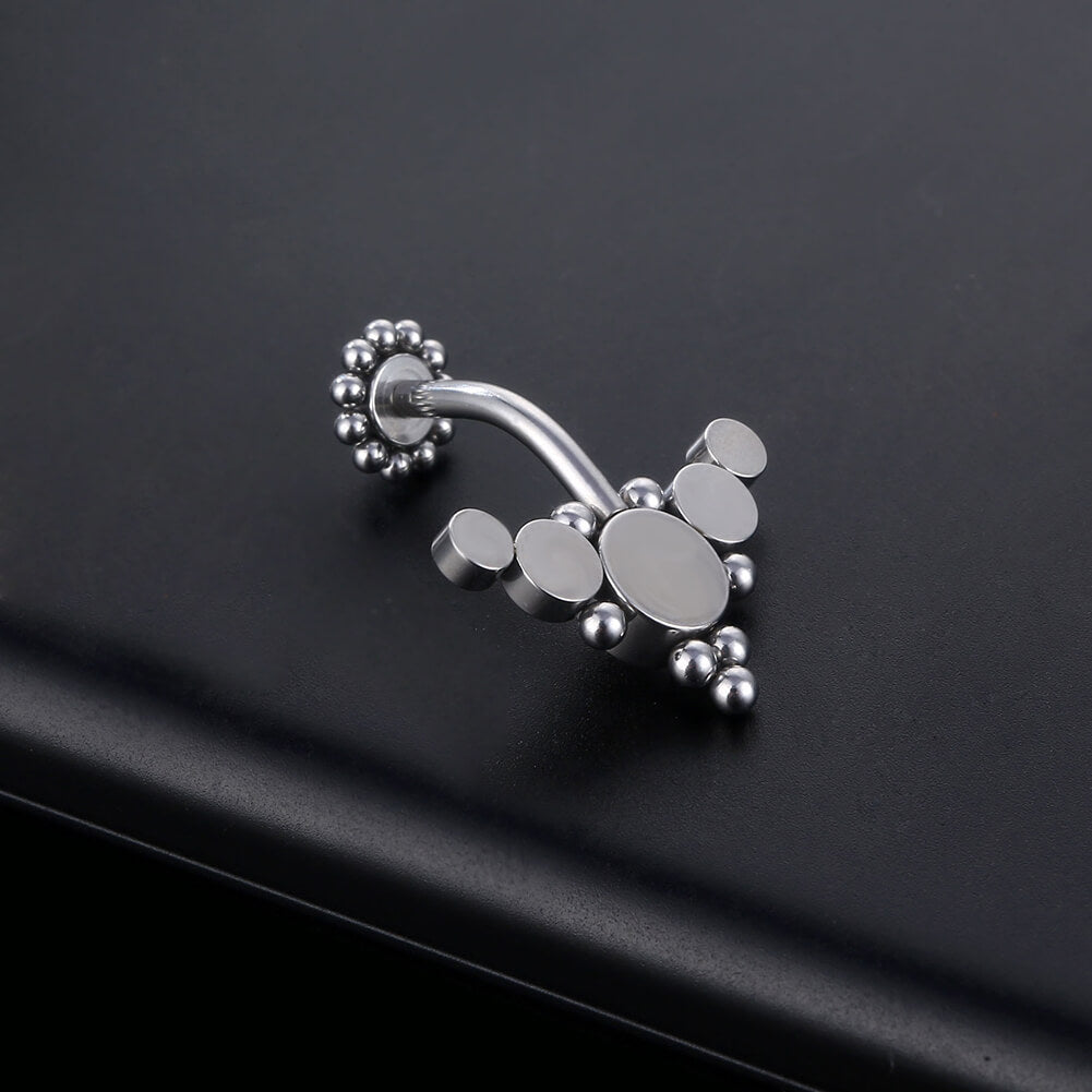 ARARDO G23 Solid Titanium Belly Button Rings Piercing,ASTM F136 Implant Grade Titanium Navel Rings,Nickel Free,Low Gloss Polished Bar Smooth Surface,Crystal CZ,14G,2Pcs, BR33