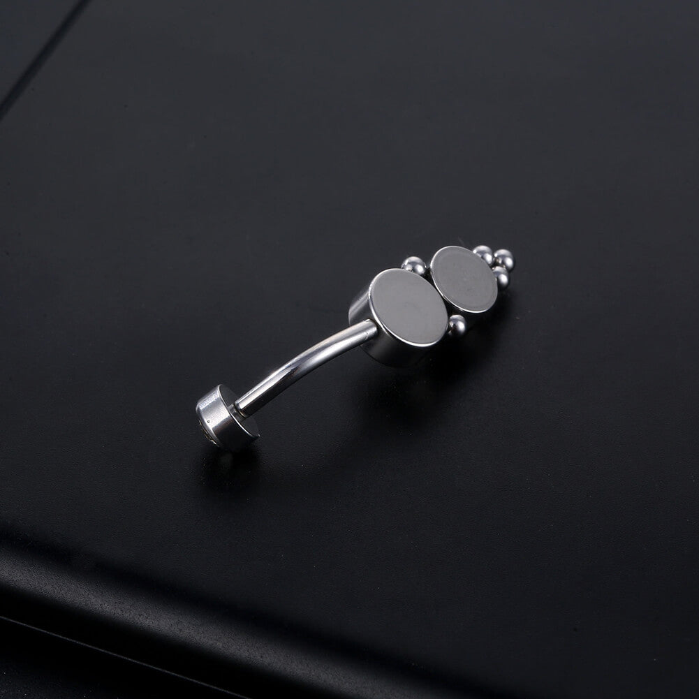 ARARDO G23 Solid Titanium Belly Button Rings Piercing,ASTM F136 Implant Grade Titanium Navel Rings,Nickel Free,Low Gloss Polished Bar Smooth Surface,Crystal CZ,14G,2Pcs, BR36