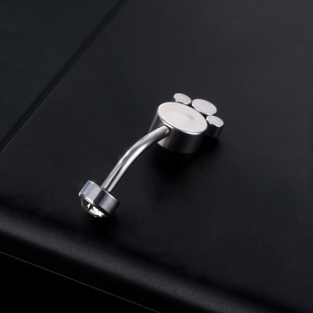 ARARDO G23 Solid Titanium Belly Button Rings Piercing,ASTM F136 Implant Grade Titanium Navel Rings,Nickel Free,Low Gloss Polished Bar Smooth Surface,Crystal CZ,14G,2Pcs, BR37