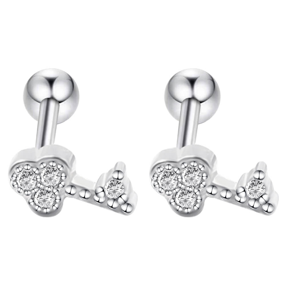 Arardo Sterling Silver Cartilage Earrings, 925 Silver Tragus Stud, Forward Helix Earrings, Rook Daith Conch Piercings Jewelry, Key, CES2