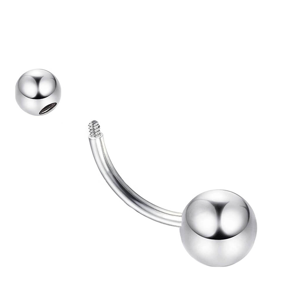 Arardo 925 Sterling Silver 14G Belly Button Rings Navel Rings Belly Rings Belly Body Piercing Jewelry Ball SS1