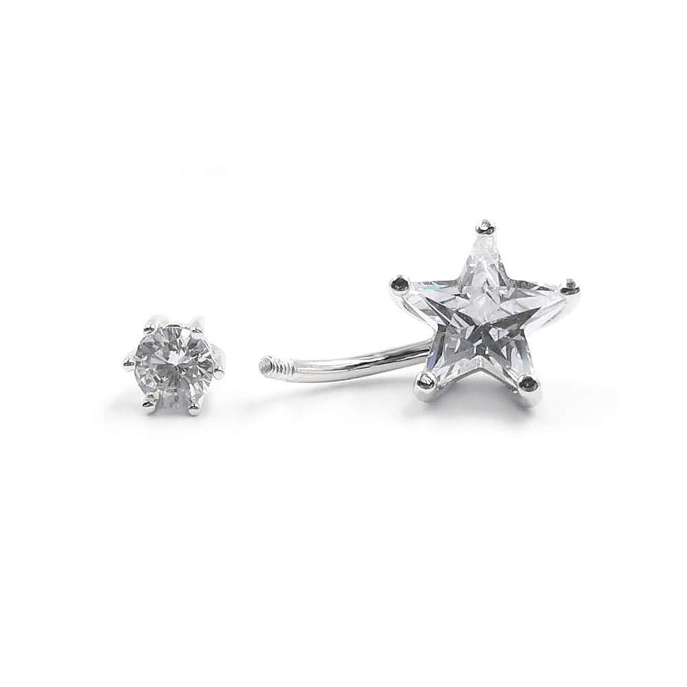 Arardo 925 Sterling Silver Belly Button Rings 14G Navel Rings Sterling Silver Belly Rings Belly Piercing Jewelry Big Star SS11