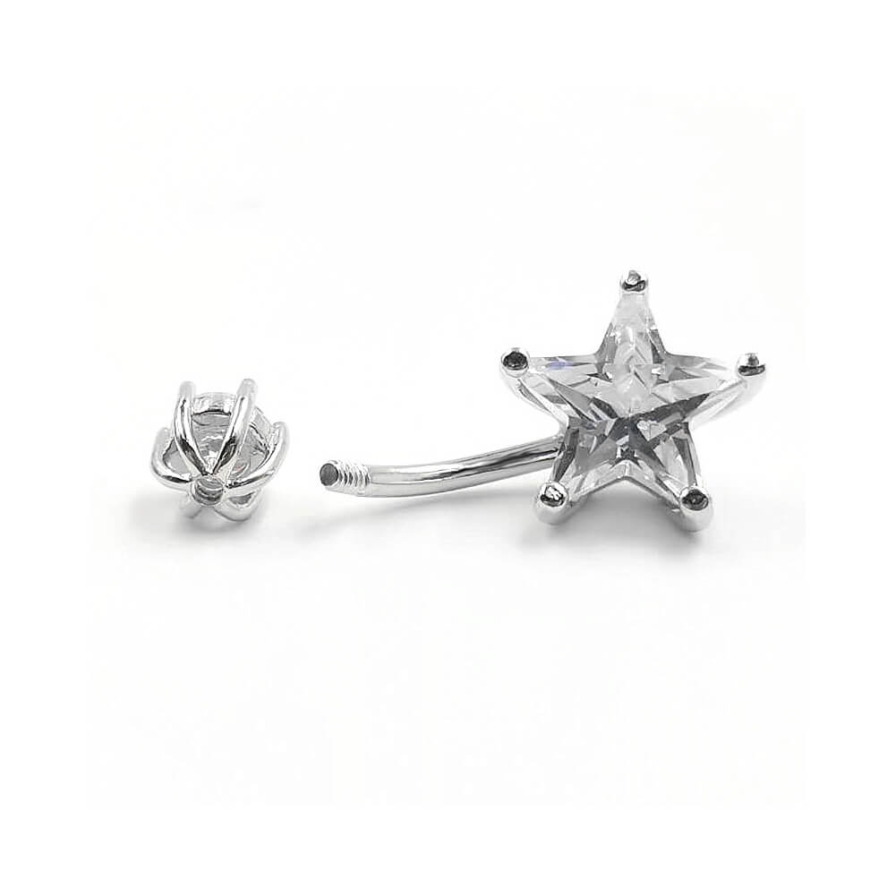 Arardo 925 Sterling Silver Belly Button Rings 14G Navel Rings Sterling Silver Belly Rings Belly Piercing Jewelry Big Star SS11