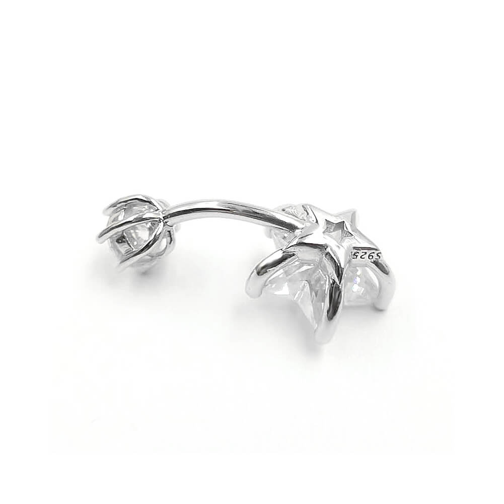 Arardo 925 Sterling Silver Belly Button Rings 14G Navel Rings Sterling Silver Belly Rings Belly Piercing Jewelry Big Star SS11