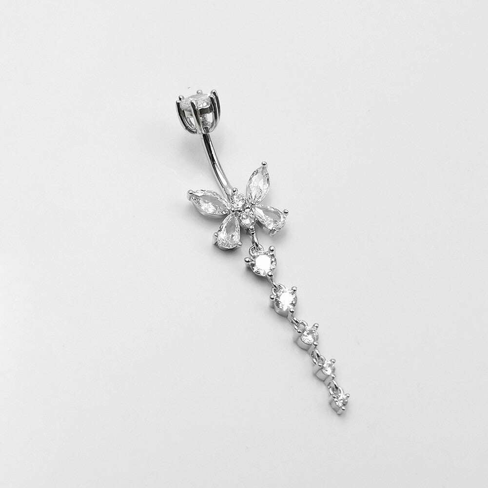 Arardo 925 Sterling Silver Belly Button Rings 14G Navel Rings Sterling Silver Belly Rings Belly Piercing Jewelry Dangle Butterfly Long SS14