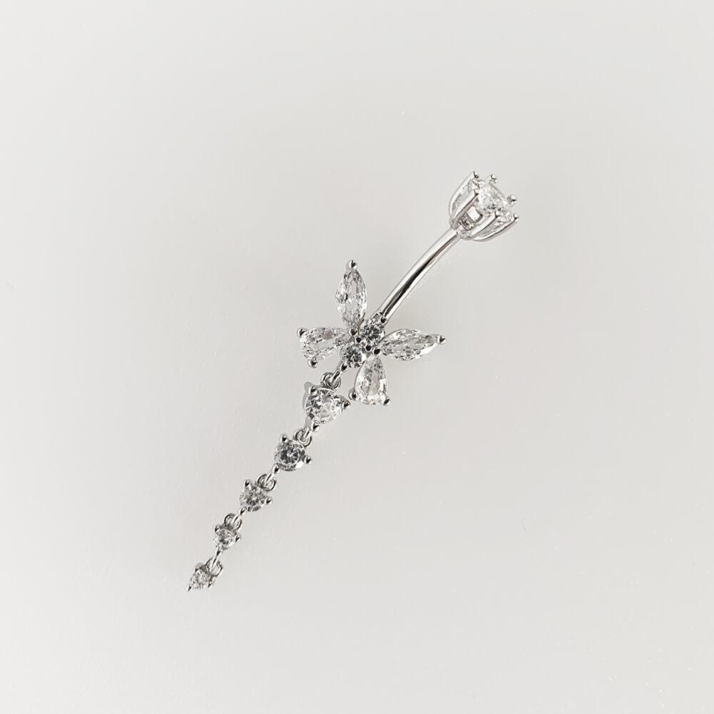 Arardo 925 Sterling Silver Belly Button Rings 14G Navel Rings Sterling Silver Belly Rings Belly Piercing Jewelry Dangle Butterfly Long SS14
