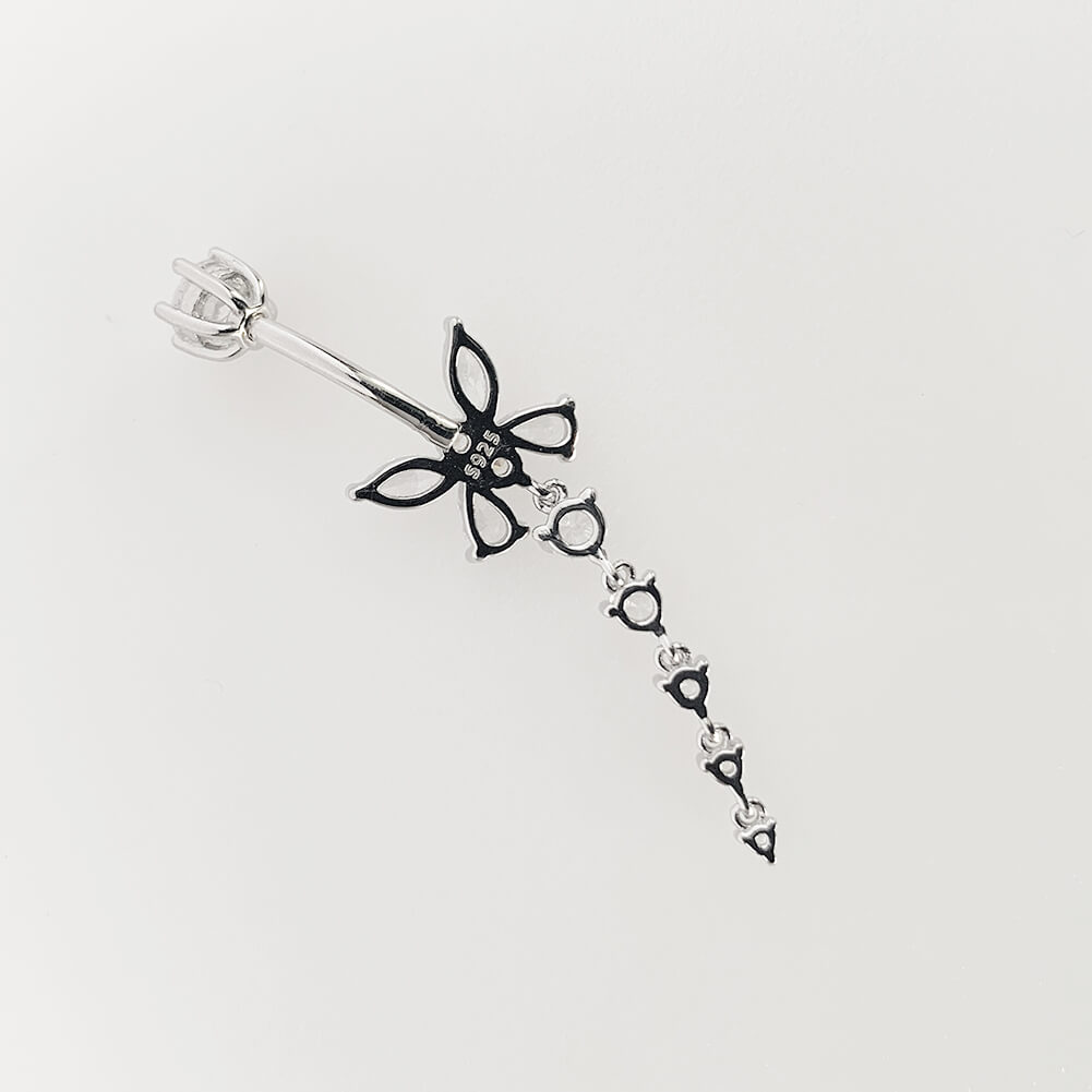 Arardo 925 Sterling Silver Belly Button Rings 14G Navel Rings Sterling Silver Belly Rings Belly Piercing Jewelry Dangle Butterfly Long SS14