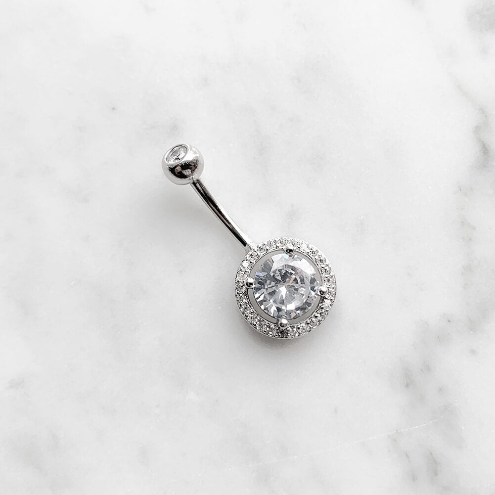 Arardo 925 Sterling Silver Belly Button Rings 14G Navel Rings Sterling Silver Belly Rings Belly Piercing Jewelry Circular Six CZ SS16