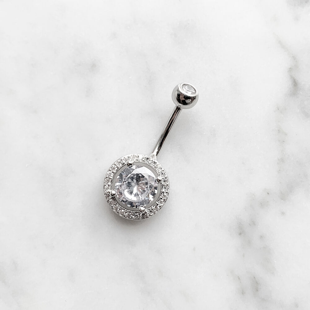 Arardo 925 Sterling Silver Belly Button Rings 14G Navel Rings Sterling Silver Belly Rings Belly Piercing Jewelry Circular Six CZ SS16