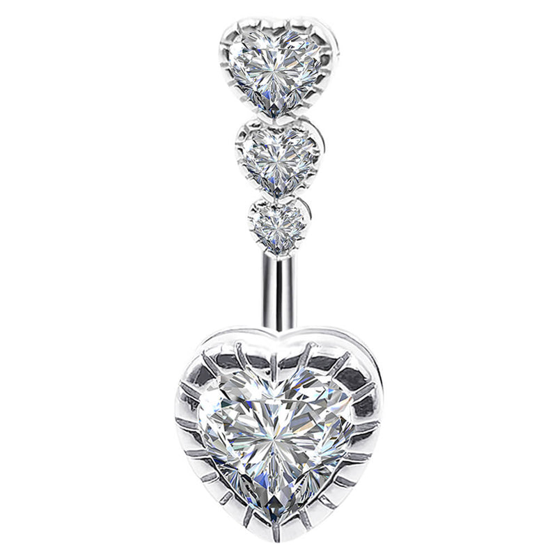 Arardo 925 Sterling Silver Belly Button Rings 14G Navel Rings Sterling Silver Belly Rings Belly Piercing Jewelry Heart SS20