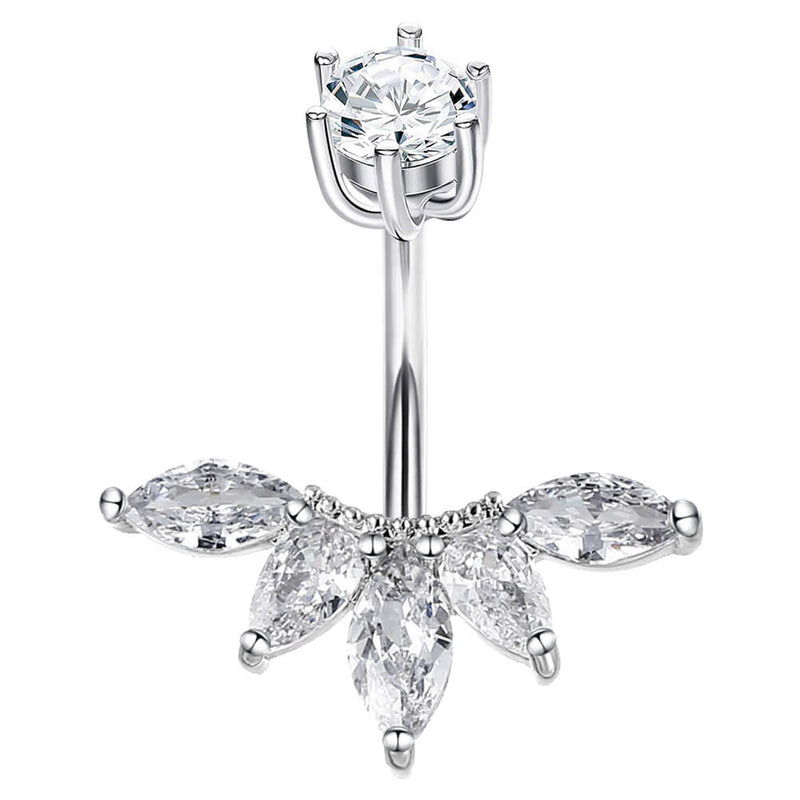 Sterling Silver Belly Button Rings, Real 925 Sterling Silver Belly Piercing, Navel Piercing Rings,Wing