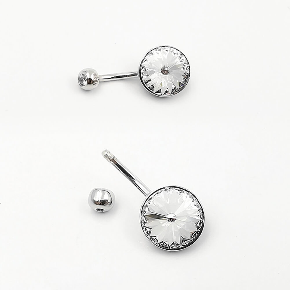Arardo 925 Sterling Silver Belly Button Rings 14G Navel Rings Sterling Silver Belly Rings Belly Piercing Jewelry Hot Circular CZ SS21