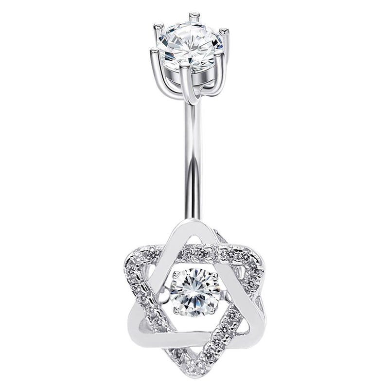 Arardo 925 Sterling Silver Belly Button Rings 14G Navel Rings Sterling Silver Belly Rings Belly Piercing Jewelry Triangle Crossing SS23