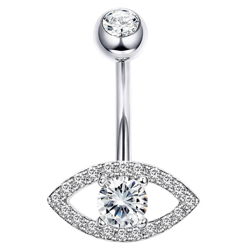 Arardo Sterling Silver Belly Button Rings,Real 925 Sterling Silver,14G Sterling Silver Navel Piercing Rings, Big Eye SS28