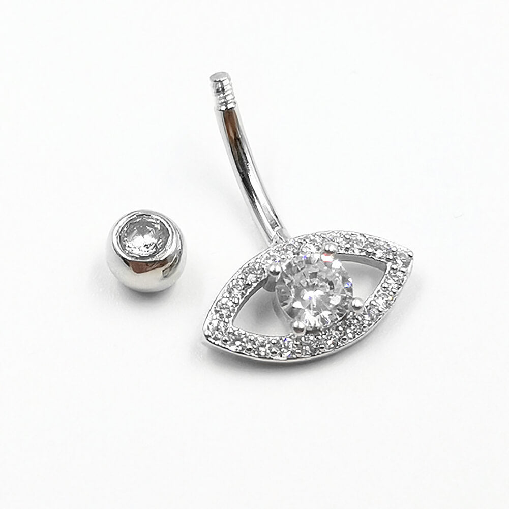 Arardo Sterling Silver Belly Button Rings,Real 925 Sterling Silver,14G Sterling Silver Navel Piercing Rings, Big Eye SS28