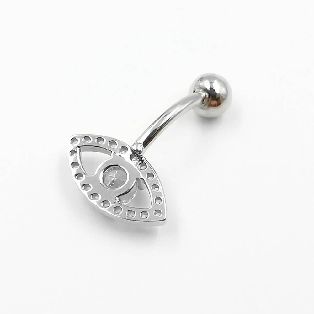 Arardo Sterling Silver Belly Button Rings,Real 925 Sterling Silver,14G Sterling Silver Navel Piercing Rings, Big Eye SS28