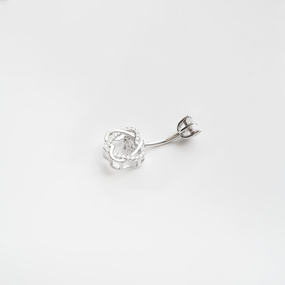 Arardo Sterling Silver Belly Button Rings,Real 925 Sterling Silver,14G Sterling Silver Navel Piercing Rings, Heart Crossing SS33