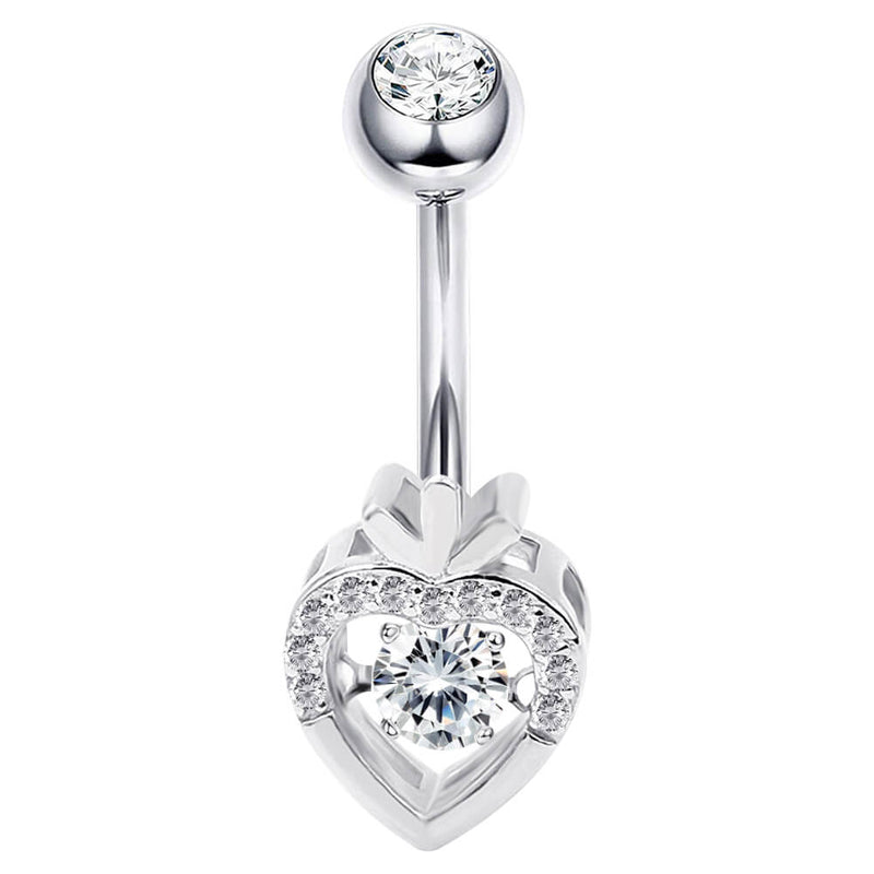 Arardo Sterling Silver Belly Button Rings,Real 925 Sterling Silver,14G Sterling Silver Navel Piercing Rings, Hollow Apple SS34