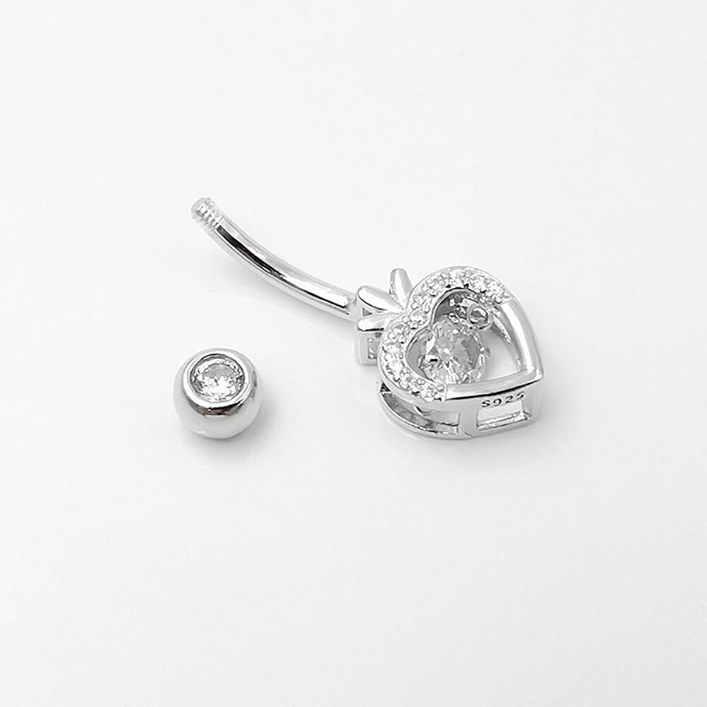 Arardo Sterling Silver Belly Button Rings,Real 925 Sterling Silver,14G Sterling Silver Navel Piercing Rings, Hollow Apple SS34