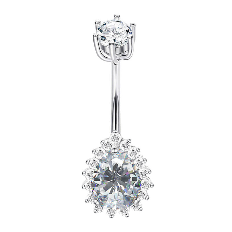 Arardo 925 Sterling Silver 14G Belly Button Rings Navel Rings Belly Rings Belly Body Piercing Jewelry Teardrop Collection SS4